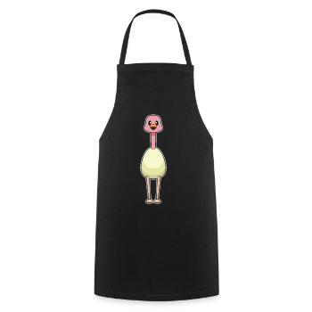 Oeuf flamant rose - Tablier de cuisine - noir - Devant - AI Model Male 185 dark (185cm)