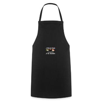 Je Peux pas J'ai Sushi - Tablier de cuisine - noir - Devant - AI Model Male 185 dark (185cm)