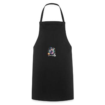 I'm already 6 - Cooking Apron - black - Front - AI Model Male 185 dark (185cm)