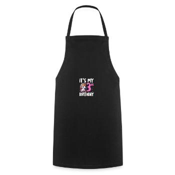 It's My 3rd Birthday - Cooking Apron - black - Front - AI Model Male 185 dark (185cm)