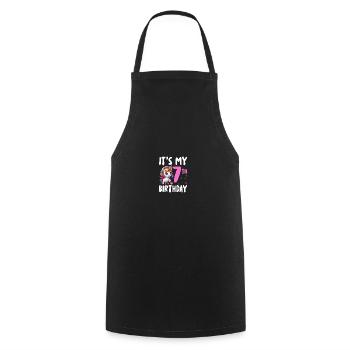 It's My 7th Birthday - Cooking Apron - black - Front - AI Model Male 185 dark (185cm)
