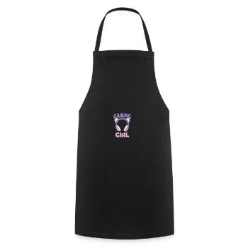 Gamer Girl Zockerin Gamerin Zockergirl Gamergirl - Kochschürze - Schwarz - Vorne - AI Model Male 185 dark (185cm)