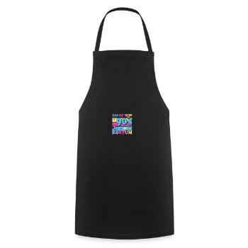 90er jahre Pary Mottoparty 90s Outfit - Kochschürze - Schwarz - Vorne - AI Model Male 185 dark (185cm)