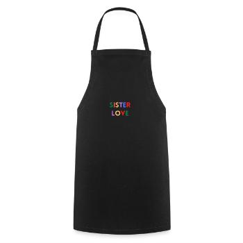 Sister Love - Cooking Apron - black - Front - AI Model Male 185 dark (185cm)