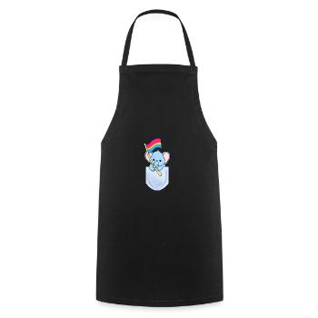 Elefant in Tasche Pan Pride - Kochschürze - Schwarz - Vorne - AI Model Male 185 dark (185cm)