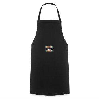 Travailleur social scolaire - Tablier de cuisine - noir - Devant - AI Model Male 185 dark (185cm)