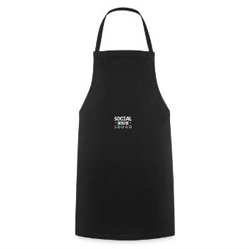 Travailleur social scolaire - Tablier de cuisine - noir - Devant - AI Model Male 185 dark (185cm)