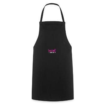 Travailleur social scolaire - Tablier de cuisine - noir - Devant - AI Model Male 185 dark (185cm)