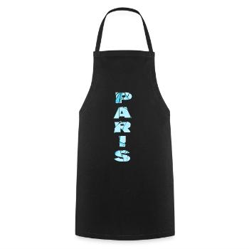 Paris France City Font Skyline Accueil - Tablier de cuisine - noir - Devant - AI Model Male 185 dark (185cm)