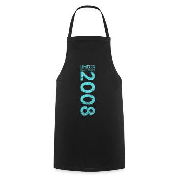 Édition limitée cadeau pour le 18e anniversaire 2008 - Tablier de cuisine - noir - Devant - AI Model Male 185 dark (185cm)