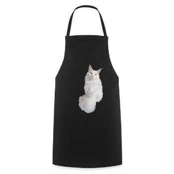 Maine coon white - Cooking Apron - black - Front - AI Model Male 185 dark (185cm)
