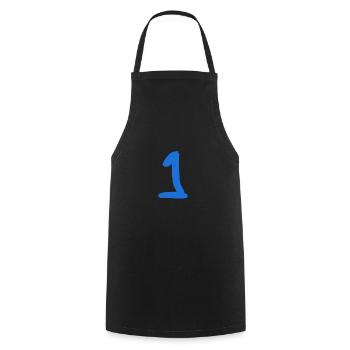 1. 1 JAHR. 1. JAHRESTAG. 1 JAHR GEBURTSTAG - Kochschürze - Schwarz - Vorne - AI Model Male 185 dark (185cm)