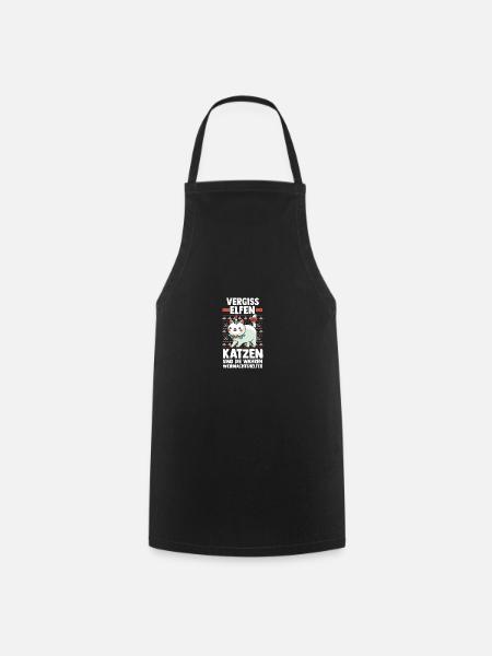 Weihnachtsmann Weihnachtsfest Weihnachten Katzen - Kochschürze - Schwarz