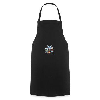 Adventures with fluffy companions - Cooking Apron - black - Front - AI Model Male 185 dark (185cm)
