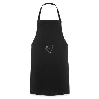 Mom Robin with Heart Gift Mother's Day - Cooking Apron - black - Front - AI Model Male 185 dark (185cm)