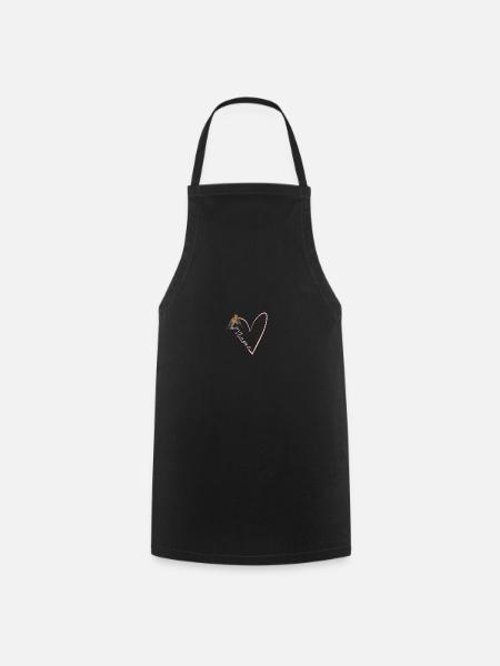 Maman Robin avec cœur Cadeau Fête des Mères - Tablier de cuisine - noir