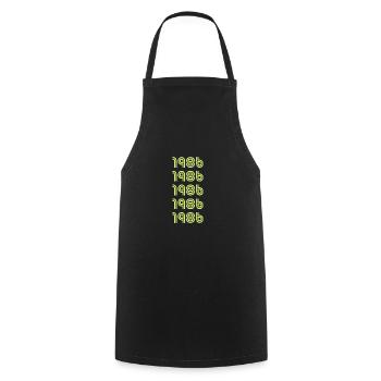 1986 - Cooking Apron - black - Front - AI Model Male 185 dark (185cm)