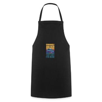 Cornhole Beanbag Geschenk - Kochschürze - Schwarz - Vorne - AI Model Male 185 dark (185cm)
