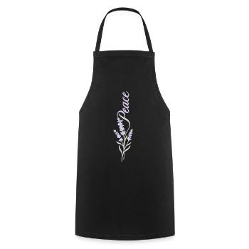 Peace Lavendel Blume - Kochschürze - Schwarz - Vorne - AI Model Male 185 dark (185cm)