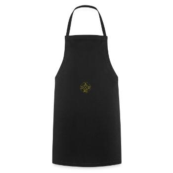 Papa 23 Père Papa 2023 - Tablier de cuisine - noir - Devant - AI Model Male 185 dark (185cm)