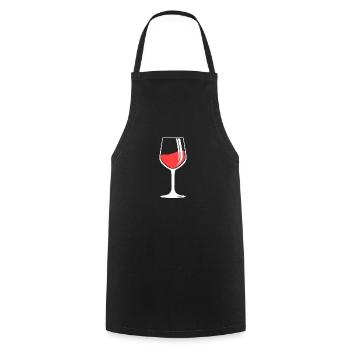 Rotwein Weinglas Wein - Kochschürze - Schwarz - Vorne - AI Model Male 185 dark (185cm)