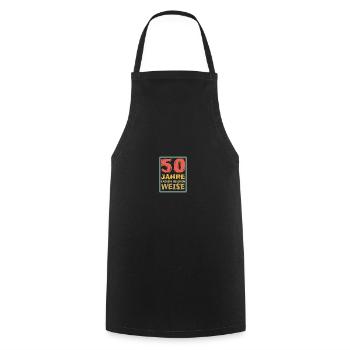 Spruch 50 - Kochschürze - Schwarz - Vorne - AI Model Male 185 dark (185cm)