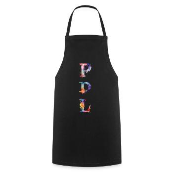 PDL Pflegedienstleitung Wasserfarbe Watercolor - Kochschürze - Schwarz - Vorne - AI Model Male 185 dark (185cm)