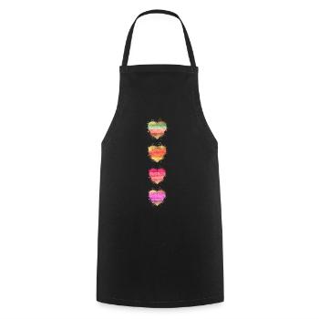 Cœur - Tablier de cuisine - noir - Devant - AI Model Male 185 dark (185cm)