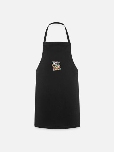 Colored retro cassette tapes - Cooking Apron - black