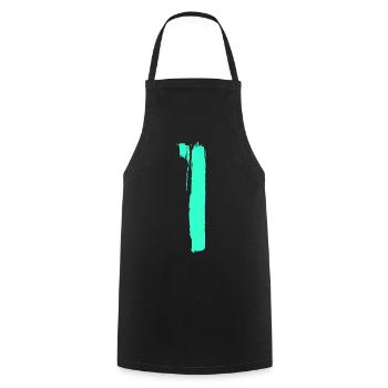 Streifen Tinte - Pinselstrich  - Kochschürze - Schwarz - Vorne - AI Model Male 185 dark (185cm)