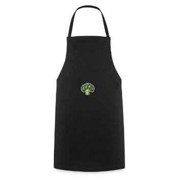 Visage de brocoli - Tablier de cuisine - noir - Devant - AI Model Male 185 dark (185cm)