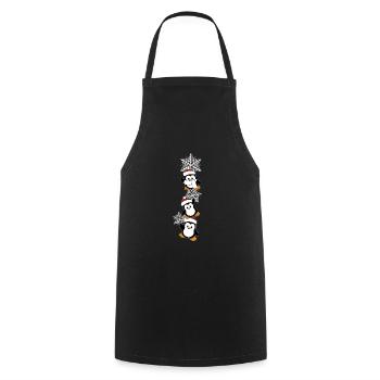 Penguin Christmas - Cooking Apron - black - Front - AI Model Male 185 dark (185cm)