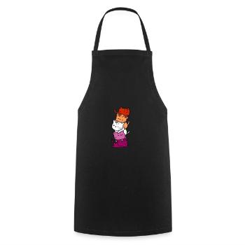 Cats Orange Pink Lesbian Pride - Cooking Apron - black - Front - AI Model Male 185 dark (185cm)