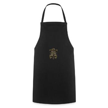 Nom de la fille Melia - Tablier de cuisine - noir - Devant - AI Model Male 185 dark (185cm)