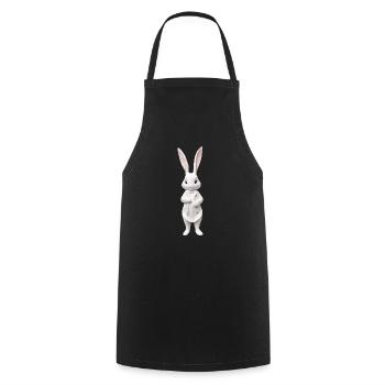Niedlicher Hase weiss 5 - Kochschürze - Schwarz - Vorne - AI Model Male 185 dark (185cm)