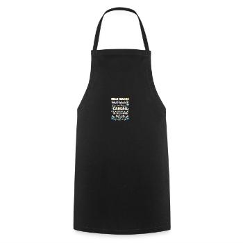 Belle-Mère Belle-Maman On A Remué Ciel Et Terre - Tablier de cuisine - noir - Devant - AI Model Male 185 dark (185cm)