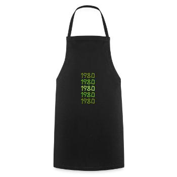 Barbecue 1980 - Cooking Apron - black - Front - AI Model Male 185 dark (185cm)