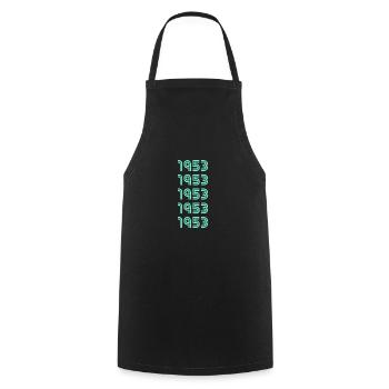 Year of birth 1953 - Cooking Apron - black - Front - AI Model Male 185 dark (185cm)
