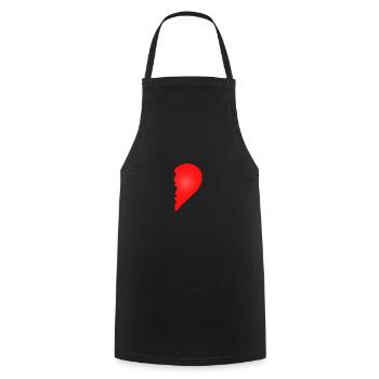 Broken heart couple couples love partner look love - Cooking Apron - black - Front - AI Model Male 185 dark (185cm)