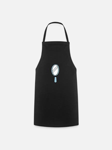 MIROIR MIROIR à main en bleu - Tablier de cuisine - noir
