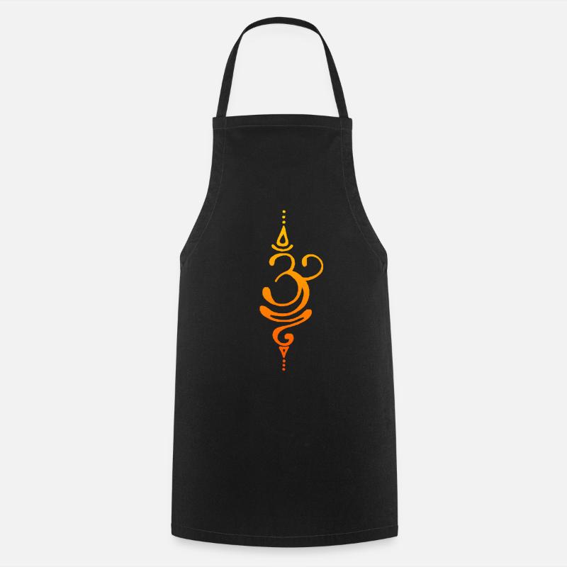 Yoga breathe symbol - Cooking Apron - black