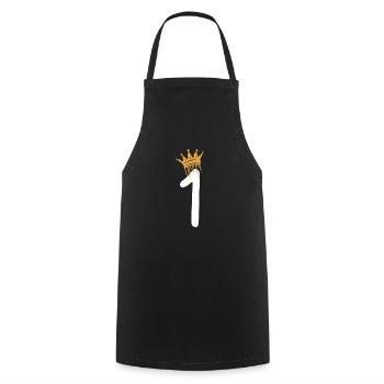 1 - Cooking Apron - black - Front - AI Model Male 185 dark (185cm)