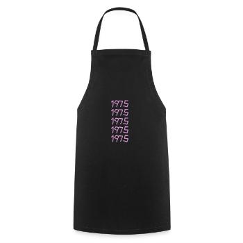 Retro 1975 - Cooking Apron - black - Front - AI Model Male 185 dark (185cm)