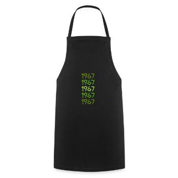 Barbecue 1967 - Cooking Apron - black - Front - AI Model Male 185 dark (185cm)
