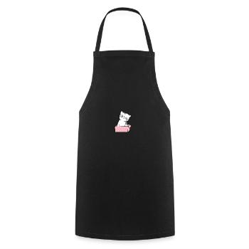Katze Karton Niedlich - Kochschürze - Schwarz - Vorne - AI Model Male 185 dark (185cm)