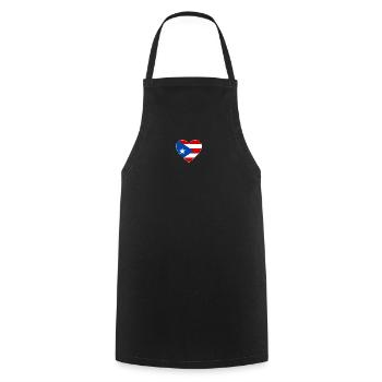 Puerto Rico Flag Heart - Cooking Apron - black - Front - AI Model Male 185 dark (185cm)