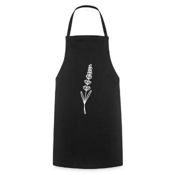Lavender Line Art on Black - Cooking Apron - black - Front - AI Model Male 185 dark (185cm)