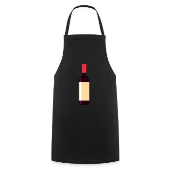 bottle of wine - Cooking Apron - black - Front - AI Model Male 185 dark (185cm)