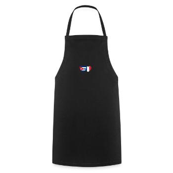 Kuba Frankreich Flagge Herz - Kochschürze - Schwarz - Vorne - AI Model Male 185 dark (185cm)
