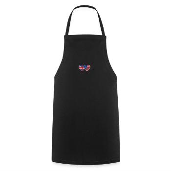 United Kingdom USA Flag Heart - Cooking Apron - black - Front - AI Model Male 185 dark (185cm)